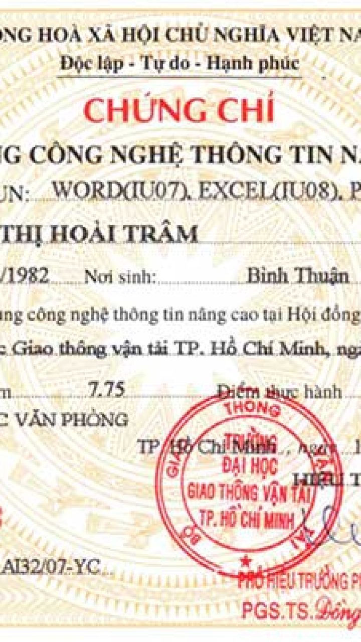 Chứng chỉ ứng dụng công nghệ thông tin nâng cao Tìm hiểu kiến thức và