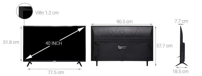 Kích thước tivi 40, 42, 48, 58, 60, 70, 86 inch: Khám phá kích thước của tivi