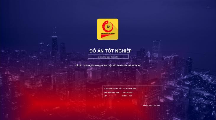 Mẫu slide đồ án hệ thống website rao vặt bất động sản