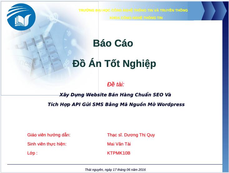 Slide bảo vệ đồ án tốt nghiệp thiết kế website chuẩn SEO