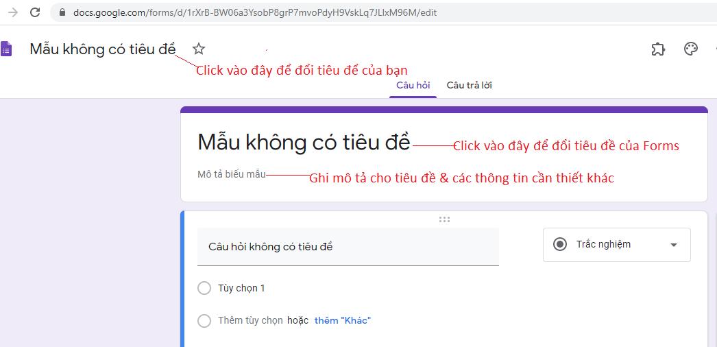 Viết nội dung cho Google Forms