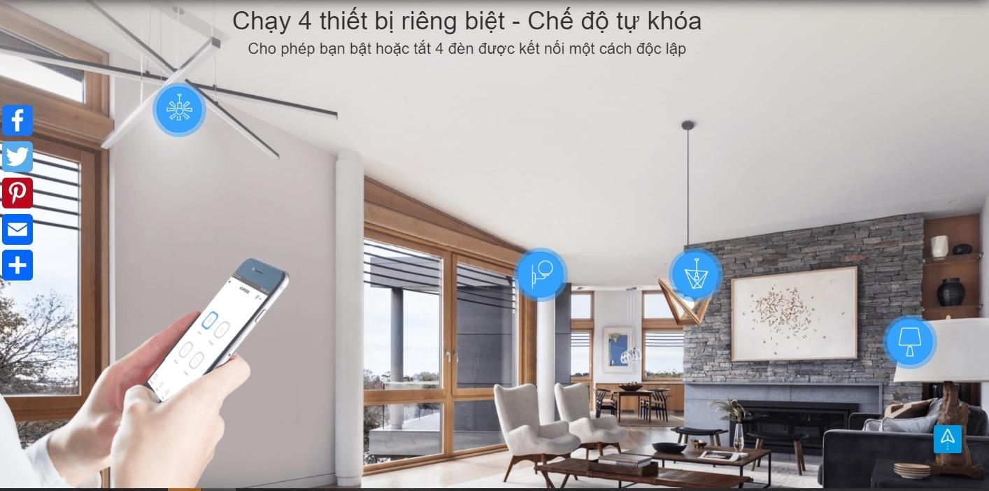 Công tắc 4 kênh điều khiển qua wifi - Sonoff 4CH Pro R3