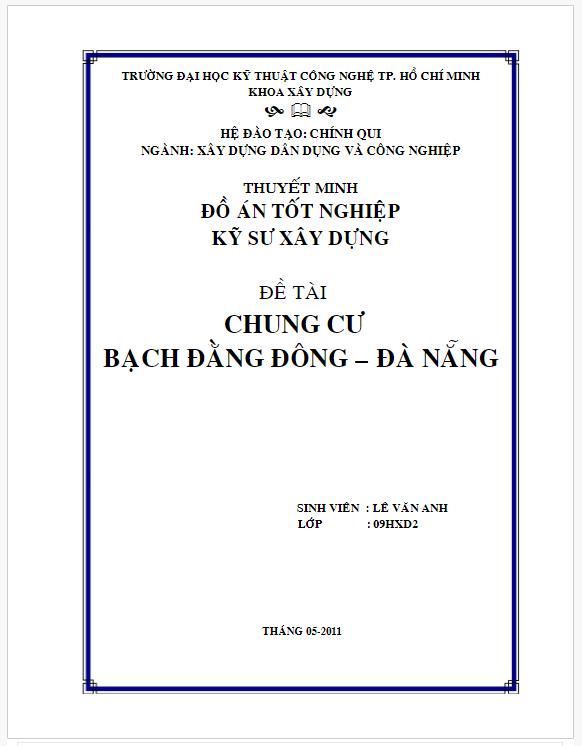 Đồ án tốt nghiệp: Thiết kế chung cư Bạch Đằng Đông Đà Nẵng