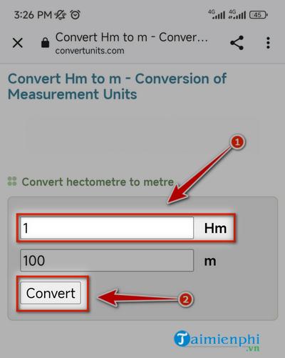 Hướng dẫn chuyển đổi đơn vị hectomet sang mét