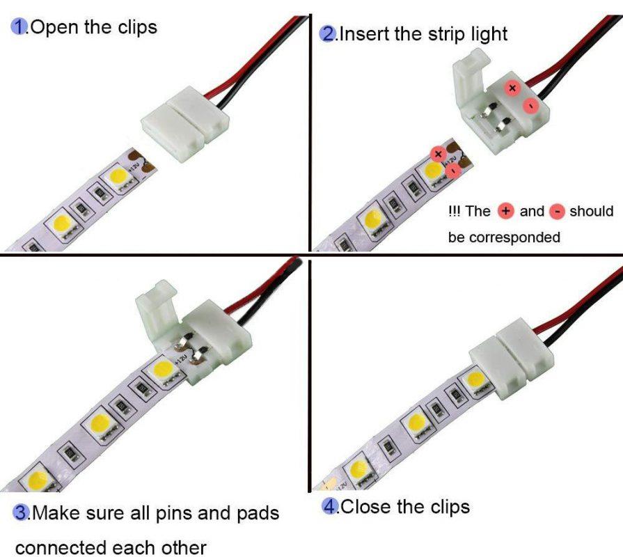 Cách sử dụng đầu nối không hàn trong việc nối 2 dãy LED