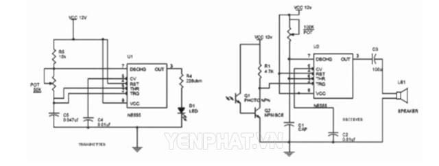 Sơ đồ mạch cảm biến hồng ngoại