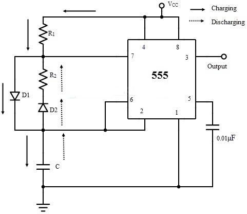 Mạch dao động đa hài phi ổn dùng IC 555