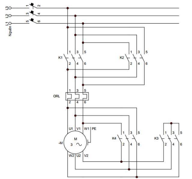 3 Sơ đồ, Nguyên lý Mạch Đảo Chiều Sao Tam Giác: Phân Tích và Ưu Nhược Điểm