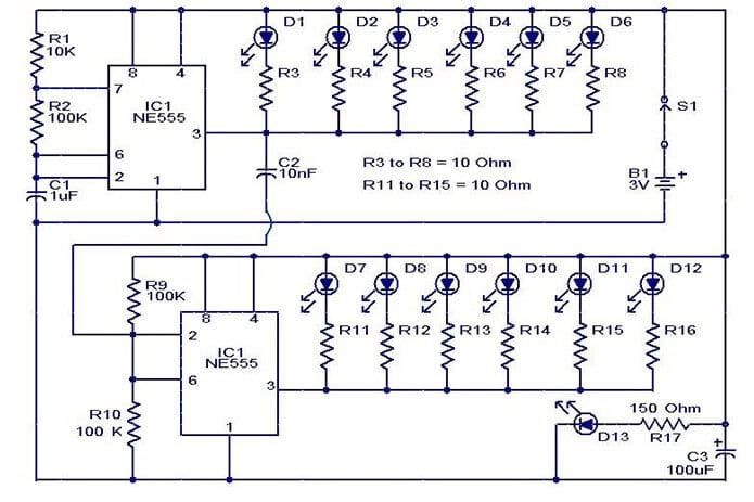 Cấu hình chân IC 555