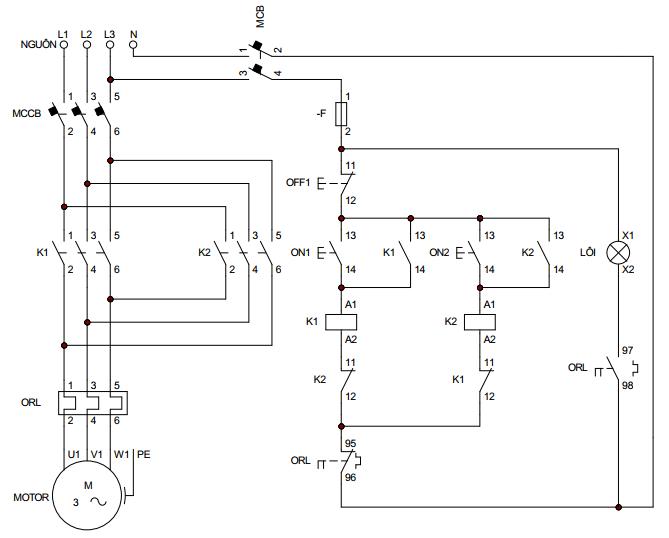 Tìm hiểu nguyên lý hoạt động và sơ đồ đấu dây của 6 mạch đảo chiều động cơ 3 pha