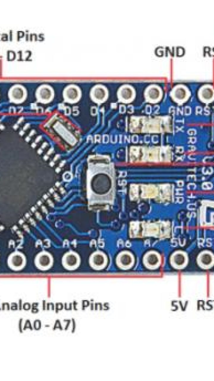 Sơ đồ và Sơ đồ chân của mạch Arduino Nano