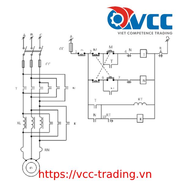 Mạch mở máy động cơ lồng sóc qua cuộn kháng