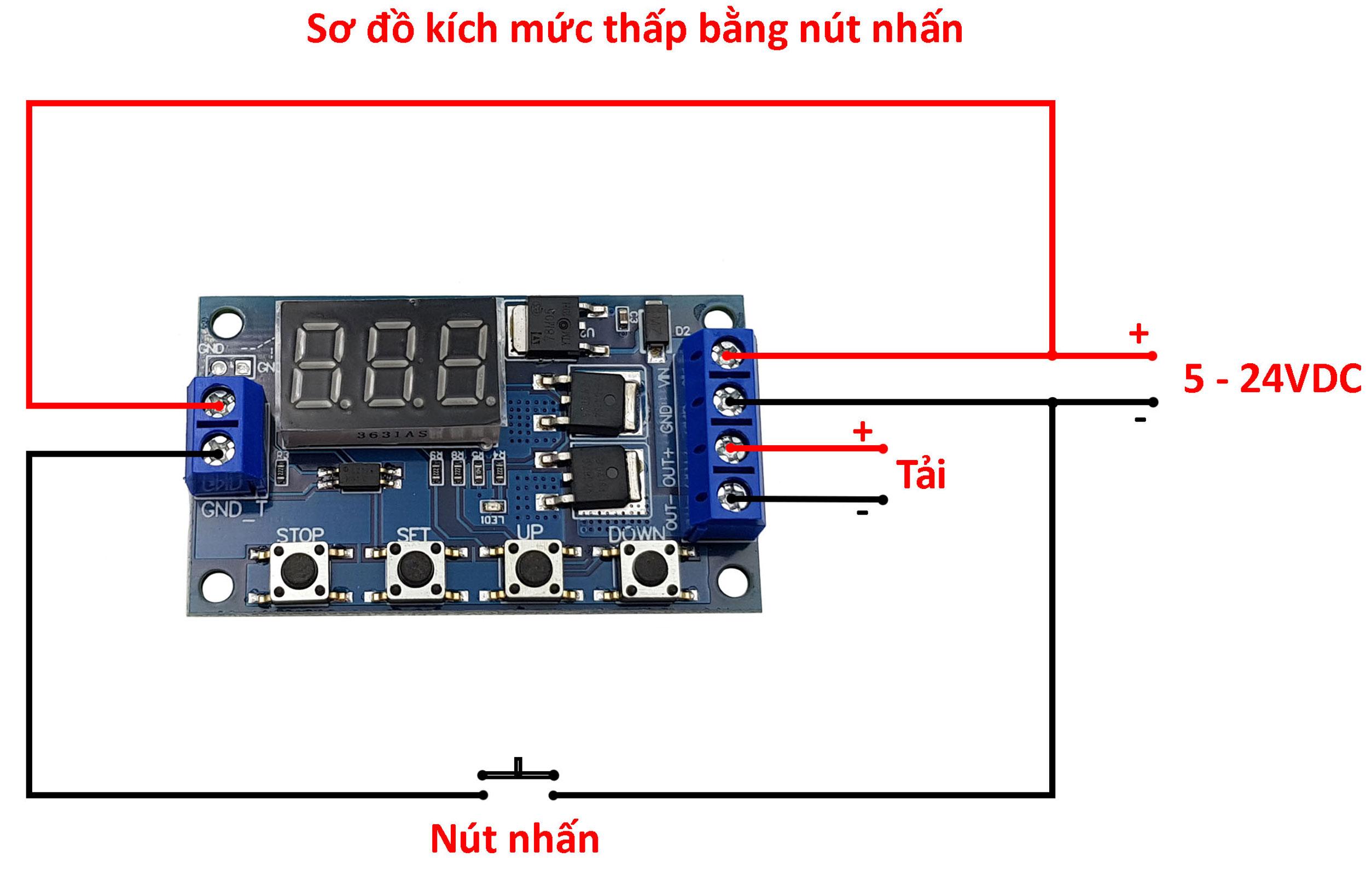 Sơ đồ kết nối Mạch tạo trễ đóng ngắt theo chu kì