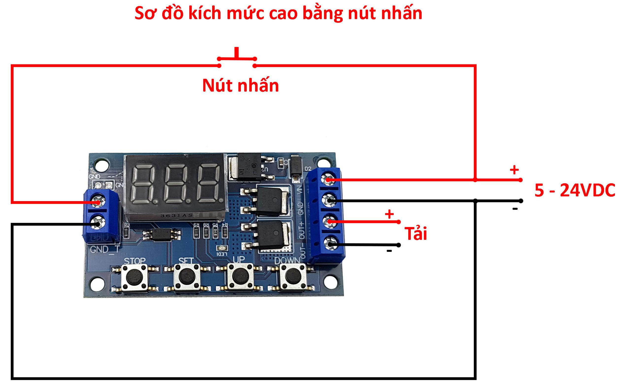 Sơ đồ kết nối Mạch tạo trễ đóng ngắt theo chu kì