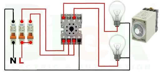 Sơ đồ rơ le thời gian 8 chân