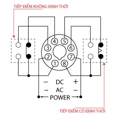 Sơ đồ rơ le thời gian 8 chân