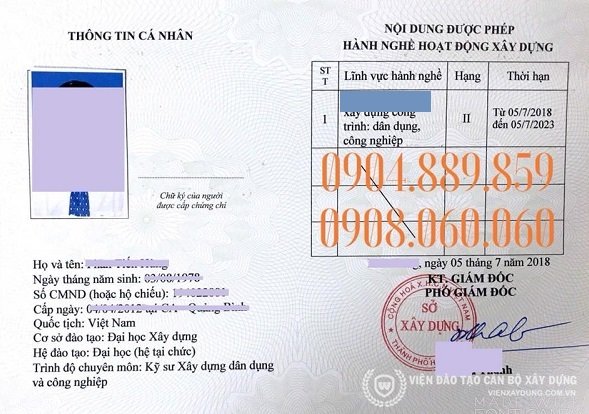 Dịch Vụ Làm Chứng Chỉ Hành Nghề Xây Dựng Hạng 1, 2, 3 Uy Tín